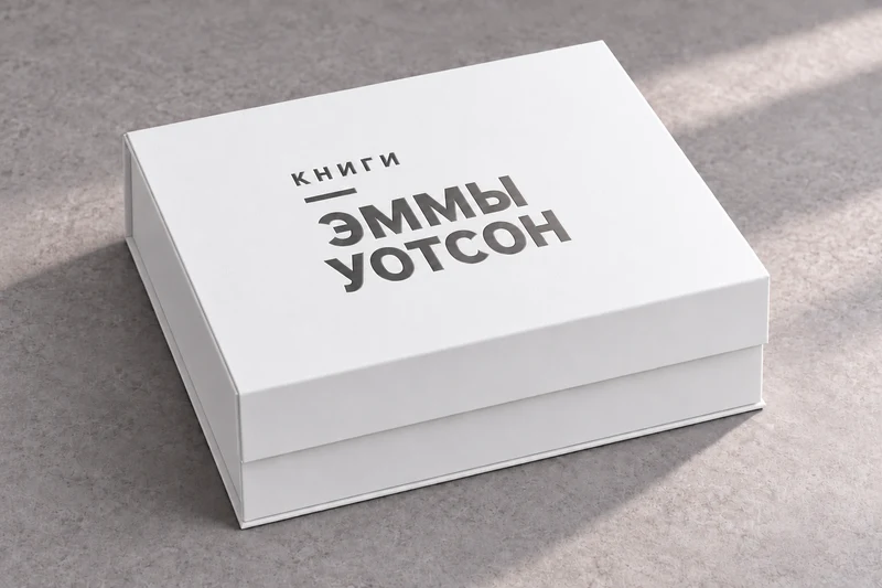 Белая коробка с тиснением «Книги Эммы Уотсон»