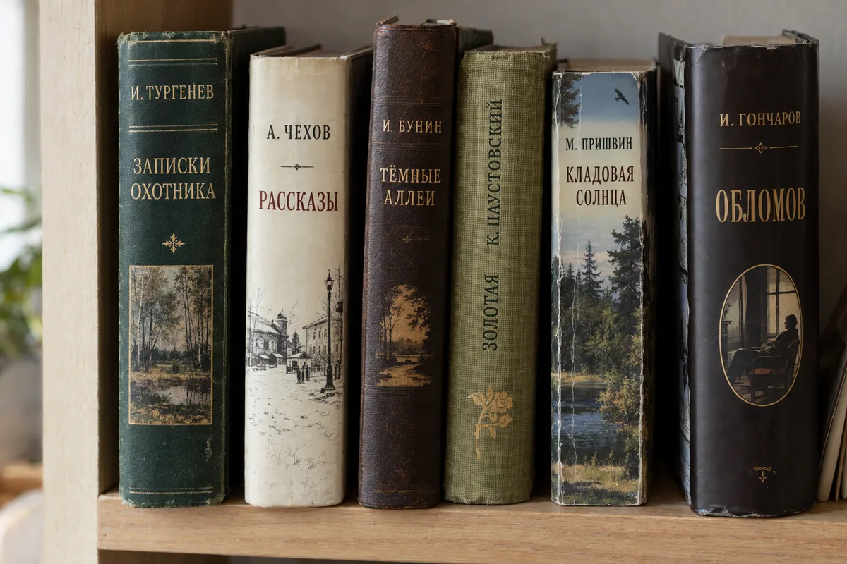Визуализация подбора «Лесной кабинет»: книги с названиями и авторами