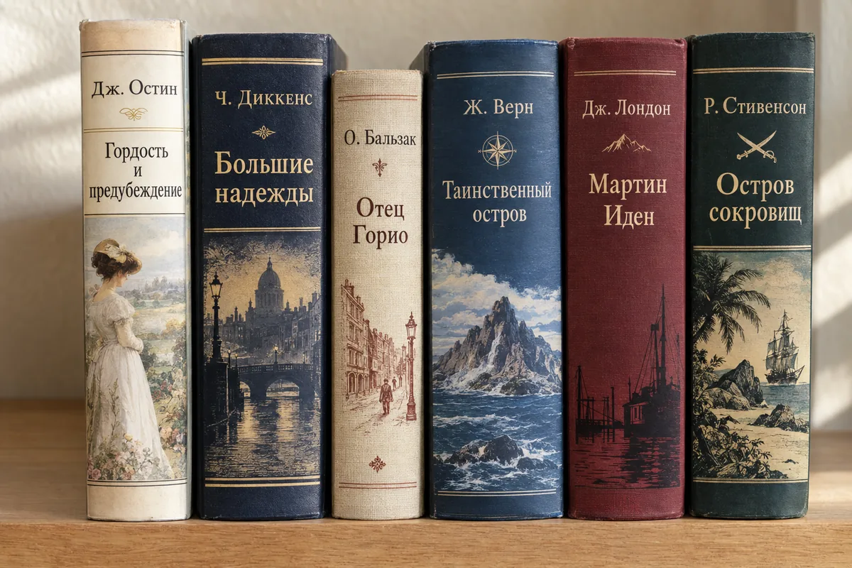 Визуализация подбора «Мир в историях»: книги с названиями и авторами
