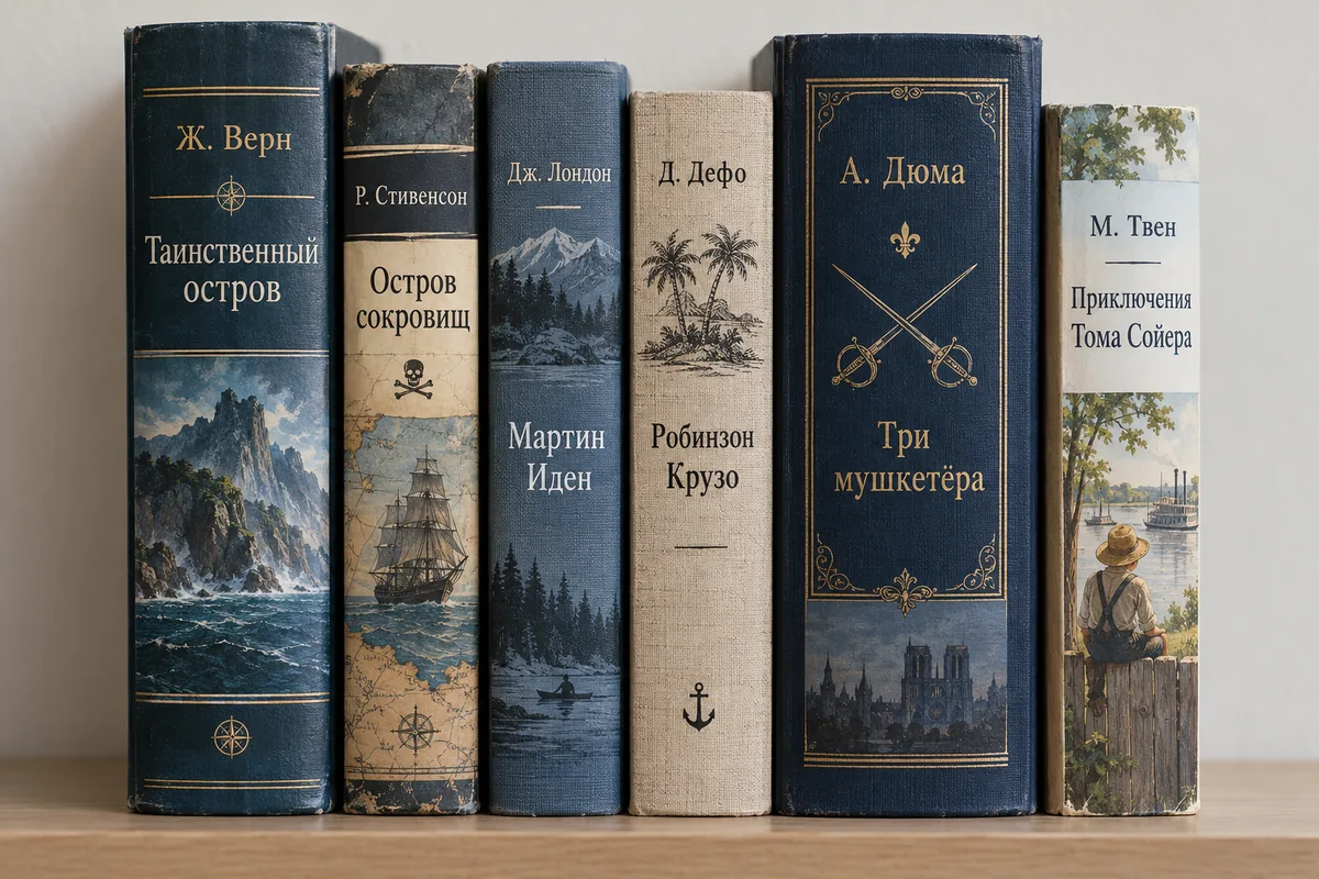 Визуализация подбора «Синий вечер»: книги с названиями и авторами