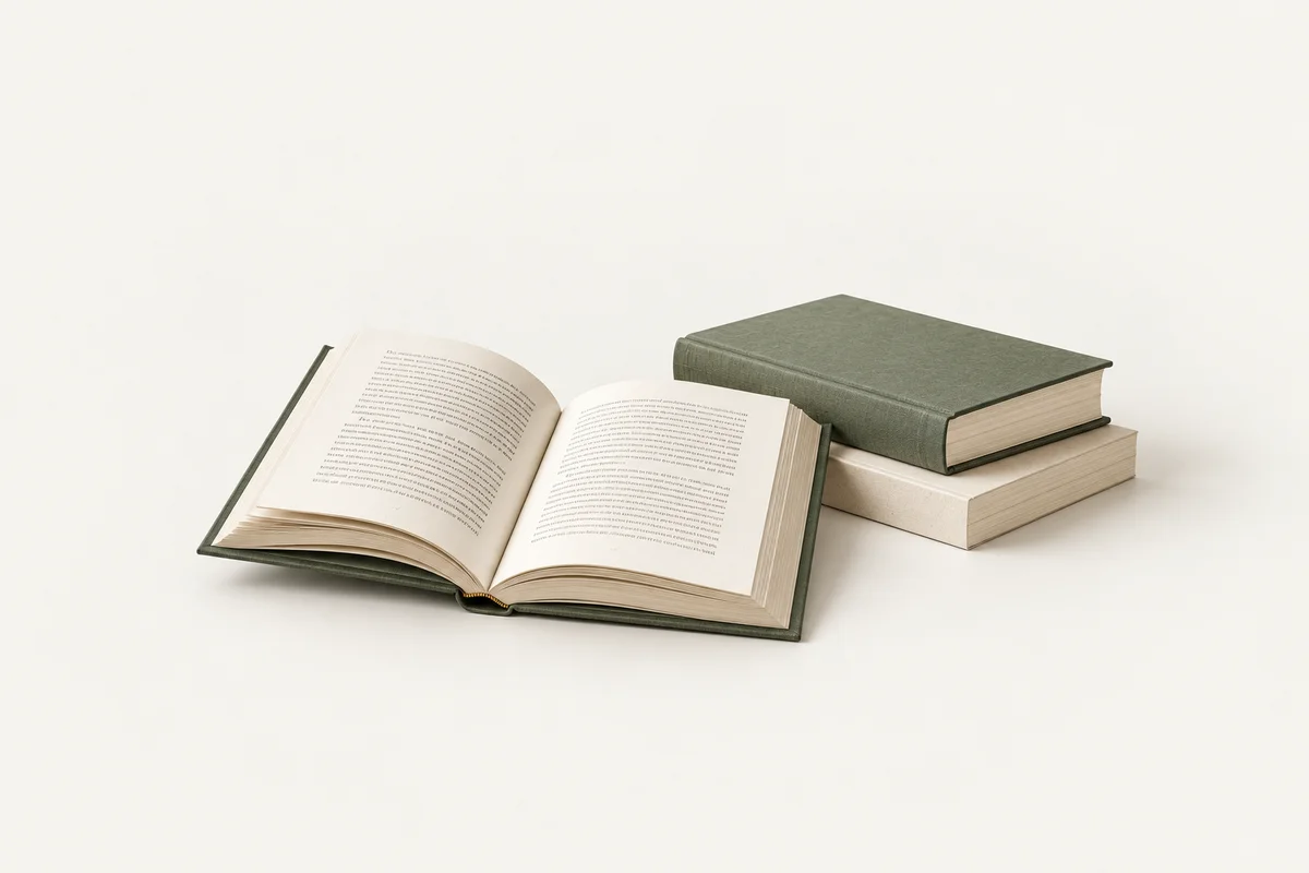 Открытая книга и готовые печатные издания